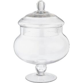 9" Glass Apothecary Jar Ashland - Glass Storage Container for Bathroom, Home Décor, Kitchen - 1 Pack