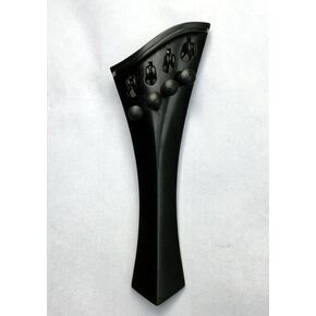 VIOLIN HARP TAILPIECE built in LIGHT TUNERS 4/4, EBONY, Black, Full
