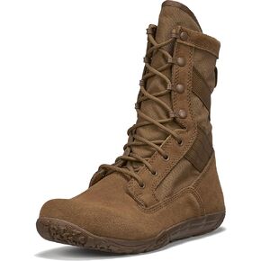 Tactical Research Mini-Mil TR105 8" Tactical Boots for Men - Minimalist Army/Air Force OCP ACU Coyote Brown Leather with Low Drop and Slip-Resistant Vibram Tarsus Outsole