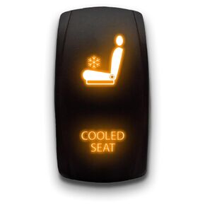 Heated SEAT - Blue - Laser Etched Toggle Switch 20A 12V - Vertical Rocker Switch 5-Pin DPST