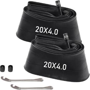 2-Pack 20 inch Fat Tire Tubes with Schrader Valve, 20x4.0 Fat Tire Bike Inner Tubes Compatible with 20 x 3.5-4.0 Inch Ebike/Mountain Bike Fat Tire Tubes