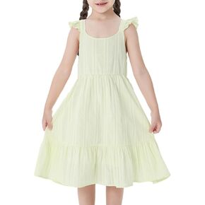 PATPAT Toddler Girl's Summer Dresses Floral Ruffle Sleeveless Casual Vacation A-line Sundress 4-12 Years