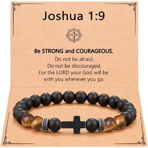 Cross Bracelet for Men Boys Christian Christmas Graduation Birthday Baptism Confirmation Gifts