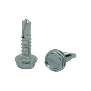 100 Qty #10 x 3/4" Zinc Hex Washer Head TEK Self Drilling Sheet Metal Screws (BCP67)