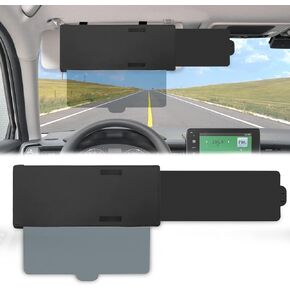 Polarized Sun Visor Extender, Anti-Glare Car Sun Visor Protects from Sun Glare, Automotive Interior Sun Protection, Snow Brown Blindness, UV Rays, Universal for Most Cars(Lens Black)