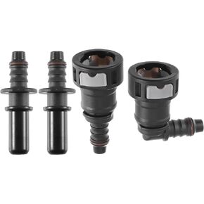 X AUTOHAUX 2 Set 15/32" 11.8mm SAE to 25/64" 10mm Nylon Fuel Line Hose Quick Release Connector Disconnect Hose Straight 90 Degree
