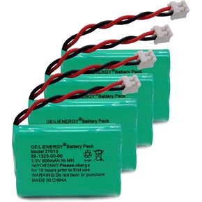 بطارية هاتف لاسلكية GEILIENERGY 27910 قابلة لإعادة الشحن متوافقة مع 89-1323-00-00 E1112 E2801 TL72108 SD-7501 23-959 سماعات لاسلكية 3.6 فولت (عبوة من 4) in Kuwait