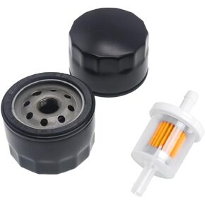 2 Pack 49065-0721 49065-7007 Oil Filter with Fuel Filter Compatiable with Kawasaki FR691V FR730V FR651V FR541V FR600V FX600V FS730 FX600V 4 Cycle Engine AM125424 GY20577 Lawn Mower Engine Parts