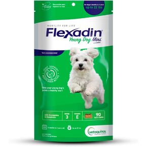 Vetoquinol Flexadin Hip and Joint Supplement with Glucosamine for Dogs, Joint Support Chew with Green-Lipped Mussel and MSM, 90-Count