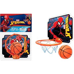 JA-RU Marvel Legends Basketball Hoop Indoor Set with Ball (3 Units Assorted) Superhero Avengers Spiderman Black Panther & Hulk Basket Ball Goal Net. Self Adhesive for Wall or Door. Spid-6822-3s
