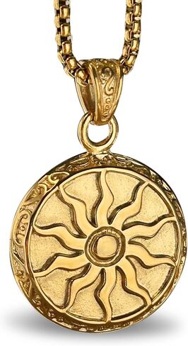 bahamut Greek Mens Jewelry Sun Pendant Necklace for Men Women Boys, Stainless Steel Vintage Protective Amulets Gifts in Saudi Arabia