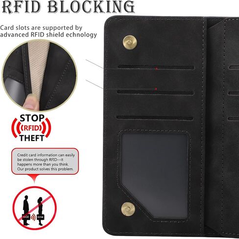 RANYOK Wallet Case Compatible with iPhone 12/12 Pro (6.1 inch), Premium PU Leather Zipper Flip RFID Blocking Wallet with Wrist Strap Magnetic Closure Built-in Kickstand Protective Case - Baby Blue in Saudi Arabia