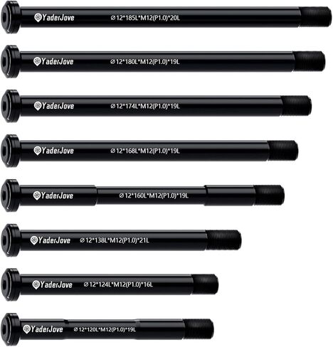Thread Pitch 1.0mm Bicycle Hub Thru Axle Adapter Boost Forks Quick Release (12mm x 120/124/138/160/168/174/180/185mm) in Saudi Arabia
