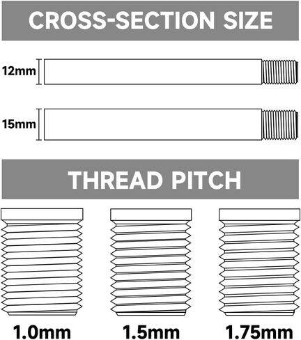 Thread Pitch 1.0mm Bicycle Hub Thru Axle Adapter Boost Forks Quick Release (12mm x 120/124/138/160/168/174/180/185mm) in Saudi Arabia