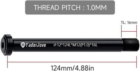 Thread Pitch 1.0mm Bicycle Hub Thru Axle Adapter Boost Forks Quick Release (12mm x 120/124/138/160/168/174/180/185mm) in Saudi Arabia