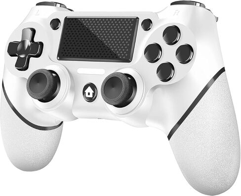 وحدة تحكم لاسلكية لجهاز PS4، وحدة تحكم ألعاب مزدوجة الصدمات عالية الأداء متوافقة مع بلاي ستيشن 4 (أبيض) in Saudi Arabia