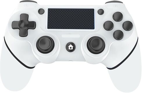 وحدة تحكم لاسلكية لجهاز PS4، وحدة تحكم ألعاب مزدوجة الصدمات عالية الأداء متوافقة مع بلاي ستيشن 4 (أبيض) in Saudi Arabia