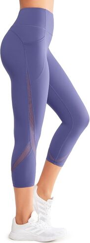 Yvette Capri Leggings with Pockets for Women Tummy Control High Waist Workout Running Leggings Butt Lifting in Saudi Arabia