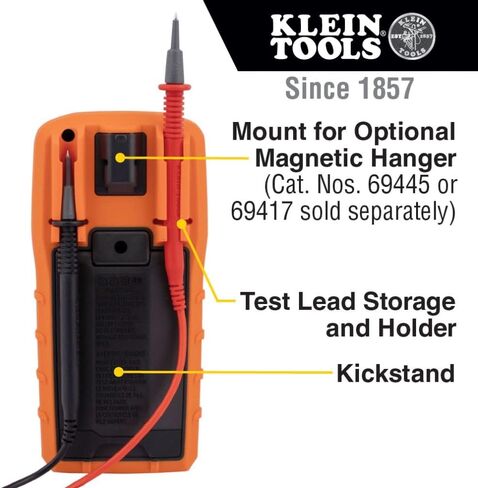 Klein Tools MM720 Digital Multimeter, Auto-Ranging TRMS, Low Impedance (LoZ), 1000V AC/DC Voltage, 10A AC/DC Current, 60 MOhms Resistance in Saudi Arabia