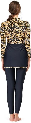 Qianliniuinc Women Muslim Swimwear Long Sleeve - Modest Swimsuit Hijab Islamic Bathing Suit Full Cover 3 Pieces in Kuwait