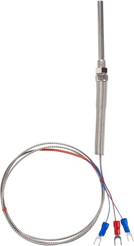 BlueStars RTD PT100 Temperature Sensor Probe - 3-Wire Digital Stainless Steel 5x50mm Temperature Sensor 2m/78.74in Long - Measure Range -20°C to 420°C - Waterproof, Oil-Proof and Anti-Corrosion in Saudi Arabia