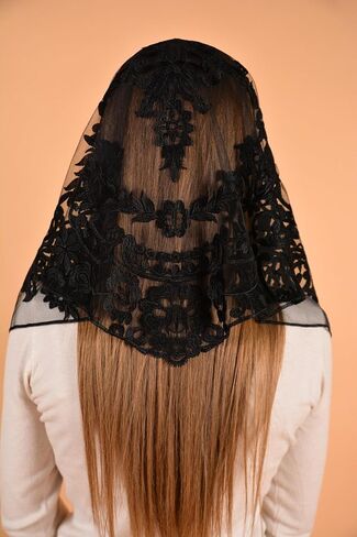 Catholic Mantilla Mass Veil Church Lace Veil Spanish Chapel Mass Head Covering Veil SHORT in Kuwait