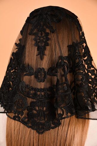 Catholic Mantilla Mass Veil Church Lace Veil Spanish Chapel Mass Head Covering Veil SHORT in Kuwait