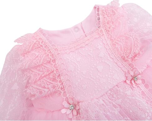 Lilax Baby Girls' Lace Floral Embroidered Dress, Christening Baptism Dress in Saudi Arabia