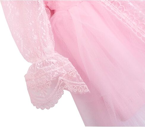 Lilax Baby Girls' Lace Floral Embroidered Dress, Christening Baptism Dress in Saudi Arabia