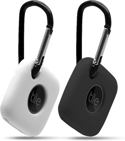 (2 Pack) Seltureone Silicone Case Compatible for Tile Mate 2022 with Keychain, Anti-Scratch Lightweight Soft Protective Sleeve Skin Cover for Tile Mate Tracker 2022 (Device Not Included), Black, White in Saudi Arabia