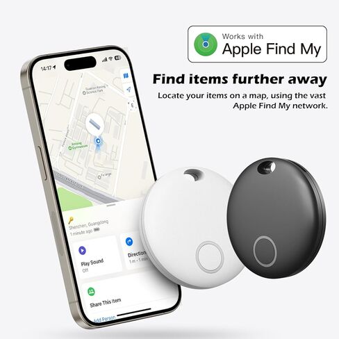 Bluetooth Key Finder Luggage Tracker Anti-Lost Tag Item Locator for Keys, Wallet, Pets and More, Works with Apple Find My (iOS only), Waterproof, Replaceable Battery,Without Monthly fees,1 Pack Black in Kuwait