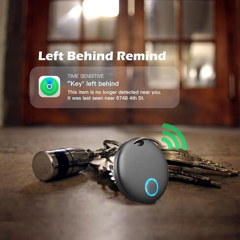 Bluetooth Key Finder Luggage Tracker Anti-Lost Tag Item Locator for Keys, Wallet, Pets and More, Works with Apple Find My (iOS only), Waterproof, Replaceable Battery,Without Monthly fees,1 Pack Black in Kuwait