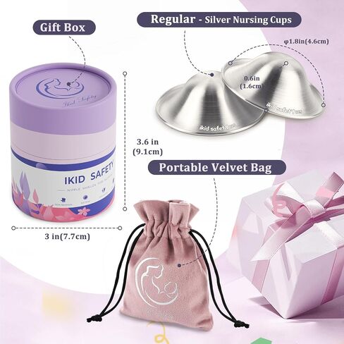 The Original Silver Nursing Cups, Nipple Shields for Breastfeeding Newborn, Protect and Soothe Cracked Nipples, Pure 925 Silver Nipple Covers Guards for Sore Nipple Relief Breastfeeding - XL in Saudi Arabia