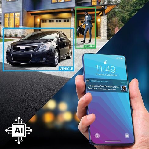 Night Owl Plug-in Wireless 4K HD Indoor/Outdoor Deterrence Camera with 2-Way Audio (2 Camera) in Saudi Arabia