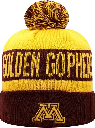 Top of the World NCAA Arctic Striped Cuffed Knit Pom Beanie Hat (Minnesota Golden Gophers/Gold, One Size Fits Most) in Saudi Arabia