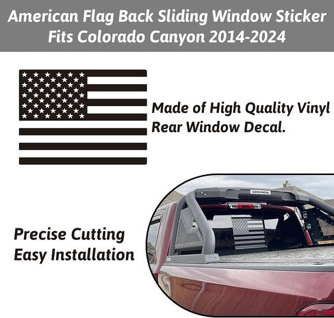 Zhizhong Rear Middle Window Decal Fits for 2014-2024 Chevy Colorado GMC Canyon, Blue Line American Flag Back Sliding Window Vinyl Sticker in Saudi Arabia