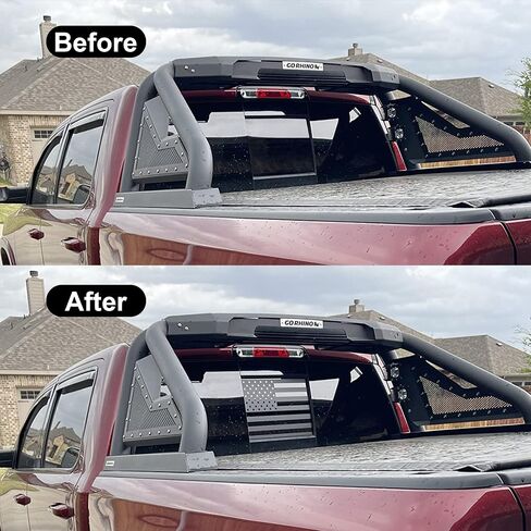Zhizhong Rear Middle Window Decal Fits for 2014-2024 Chevy Colorado GMC Canyon, Blue Line American Flag Back Sliding Window Vinyl Sticker in Saudi Arabia