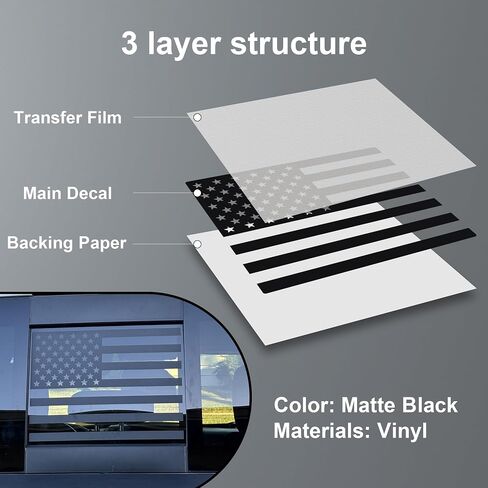 Zhizhong Rear Middle Window Decal Fits for 2014-2024 Chevy Colorado GMC Canyon, Blue Line American Flag Back Sliding Window Vinyl Sticker in Saudi Arabia