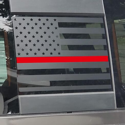 Zhizhong Rear Middle Window Decal Fits for 2014-2024 Chevy Colorado GMC Canyon, Blue Line American Flag Back Sliding Window Vinyl Sticker in Saudi Arabia