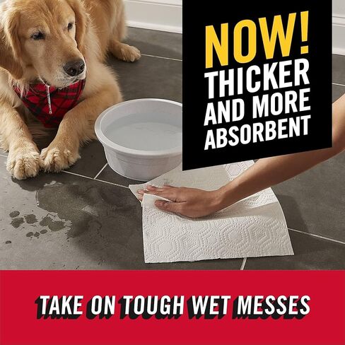 مناشف ورقية مربعة الشكل، 6 لفات مزدوجة = 12 لفة عادية، 3 أحجام ورق (ربع، نصف، كامل)، قوة لجميع الفوضى، والتنظيف، وإعداد الوجبات in Kuwait