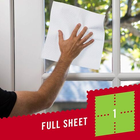 مناشف ورقية مربعة الشكل، 6 لفات مزدوجة = 12 لفة عادية، 3 أحجام ورق (ربع، نصف، كامل)، قوة لجميع الفوضى، والتنظيف، وإعداد الوجبات in Kuwait