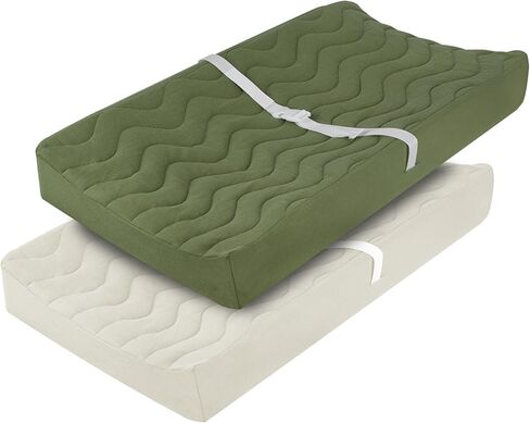 عبوة من قطعتين من غطاء وسادة تغيير الحفاضات من الموسلين للأطفال والبنات والأولاد مصنوعة من القطن بنسبة 100%، مجموعة غطاء طاولة تغيير الحفاضات، ملاءات ناعمة لتغيير الحفاضات (A03) in Kuwait