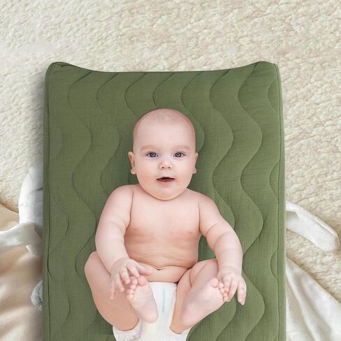 عبوة من قطعتين من غطاء وسادة تغيير الحفاضات من الموسلين للأطفال والبنات والأولاد مصنوعة من القطن بنسبة 100%، مجموعة غطاء طاولة تغيير الحفاضات، ملاءات ناعمة لتغيير الحفاضات (A03) in Kuwait