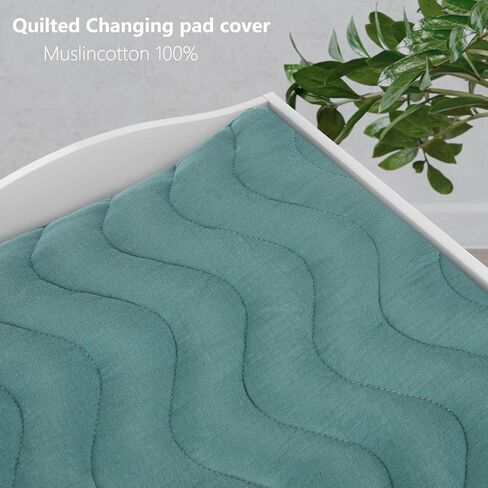 عبوة من قطعتين من غطاء وسادة تغيير الحفاضات من الموسلين للأطفال والبنات والأولاد مصنوعة من القطن بنسبة 100%، مجموعة غطاء طاولة تغيير الحفاضات، ملاءات ناعمة لتغيير الحفاضات (A03) in Kuwait