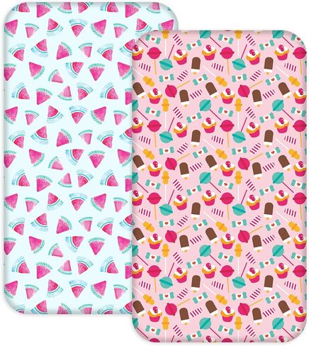 Changing Pad Cover for Boys Girls 2 Pack, Ultra Soft Premium Diaper Change Table Sheets - 28" x 32" Standard Size Sheets Soft Cotton Blend Waterproof Style C in Saudi Arabia