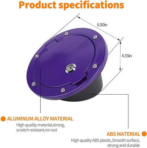 for TJ Locking Fuel Filler Door Gas Tank Cap Cover, Aluminum Fuel Door Exterior Accessories for 1997-2006 Jeep Wrangler TJ(Red) in Saudi Arabia
