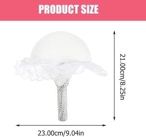 NUOBESTY قطعتان من حامل باقة الرغوة من الدانتيل وياقة الزفاف وحامل باقة زهور الزفاف DIY حامل باقة الزهور الطازجة ومقبض الزهور الطازجة والزهور الحريرية الاصطناعية باللون الأبيض in Saudi Arabia
