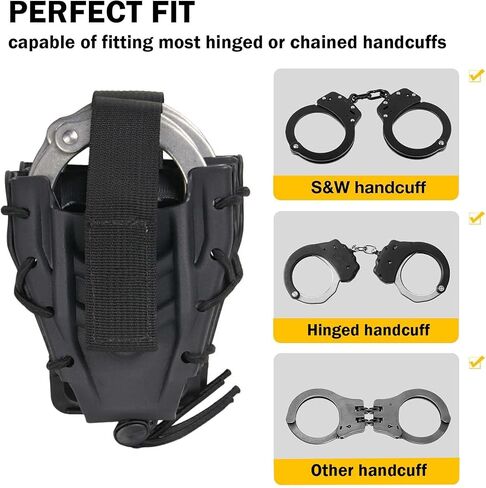 Handcuff Holster, Open Top Handcuff Case, Cuff Pouch, Cuff Holder. Fit S&W Handcuff/Hinged Handcuff/Other Handcuff (1 Pcs) in Saudi Arabia