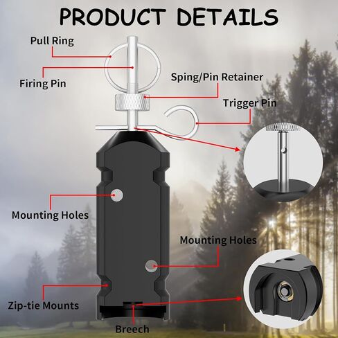Perimeter Trip Alarm, 12 Gauge Camping Trip Wire Alarm Device, Early Warning Security System for Camping and Property Safety/Bear Deterrent Trip Alarm (Black) in Saudi Arabia