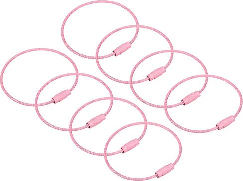 uxcell Cable Key Rings, 6.3"/ 160mm Wire Keychain Twist Loops for Lanyards, Keychains, Luggage Tags, Black, 8Pcs in Saudi Arabia
